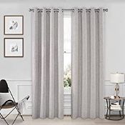 RRP £41.95 CUCRAF Linen Look Full Blackout Curtains Set with Eyelet