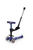 RRP £117.95 Micro Mini 3In1 Deluxe Push Along Scooter Blue Nursery