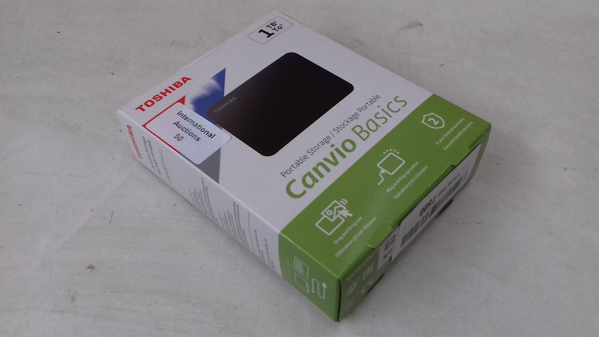 RRP £44.28 Toshiba 1TB Canvio Basics Portable External Hard Drive - Image 2 of 2