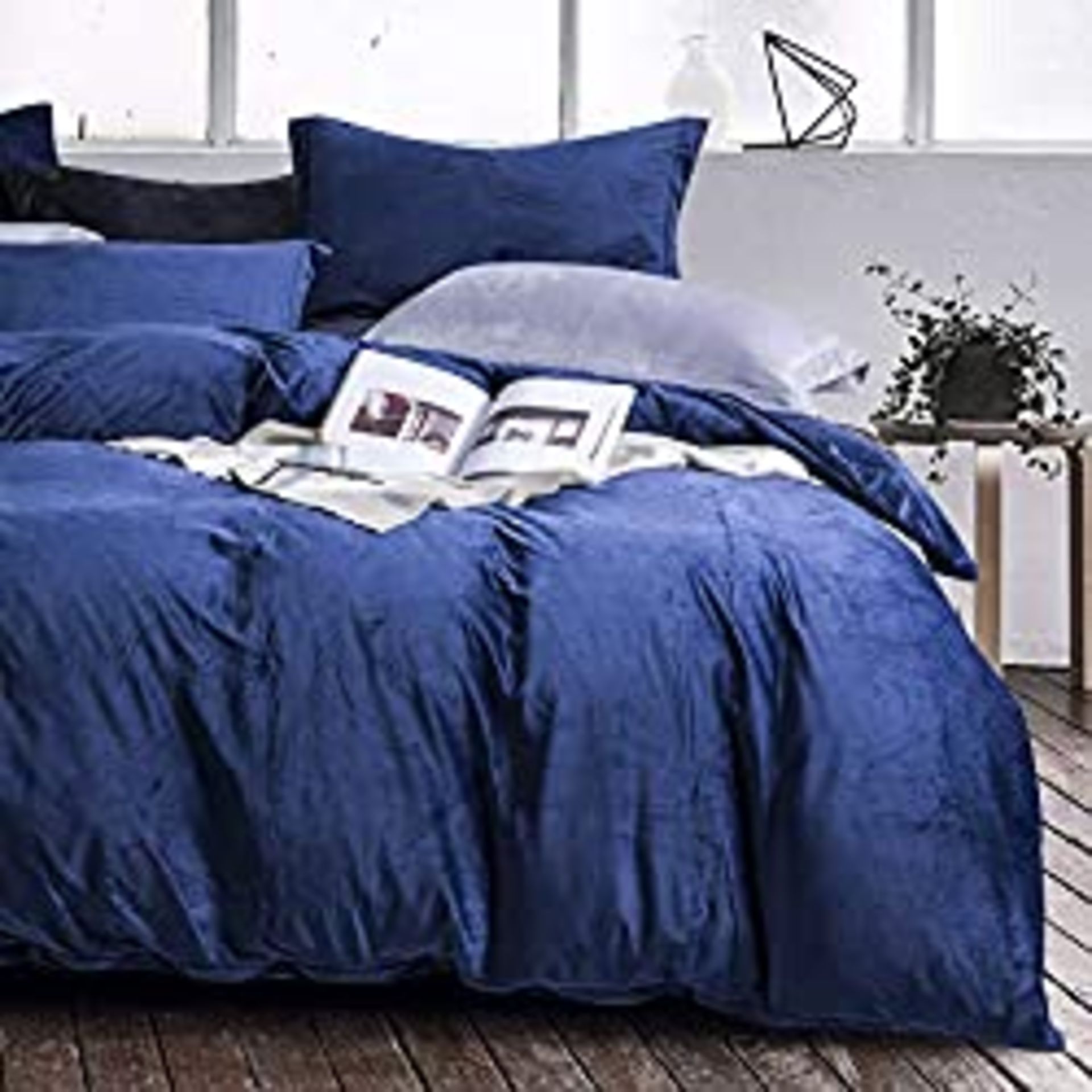 RRP £49.99 NTBAY Velvet Flannel Duvet Cover Set