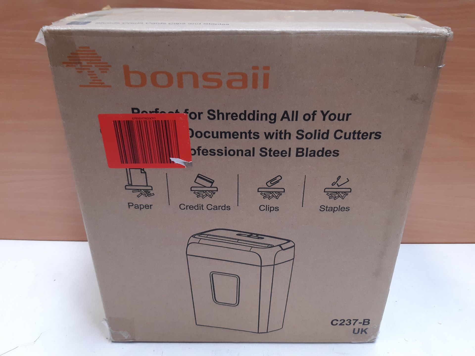 RRP £28.85 Paper Shredder for Home Use Bonsaii 6 Sheet Cross - Image 2 of 2