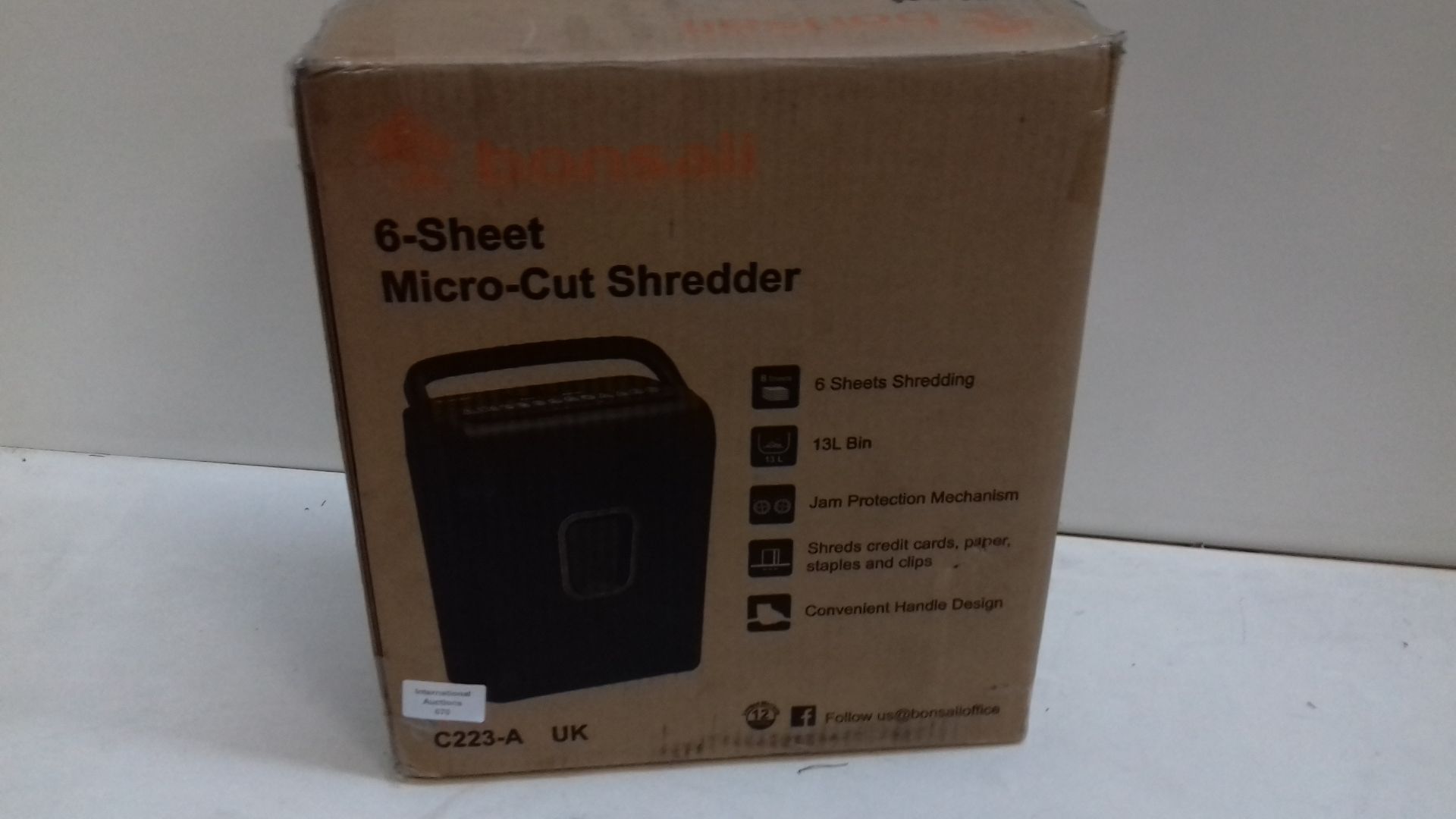 RRP £39.98 Bonsaii 6 Sheet Micro Cut Paper Shredder - Image 2 of 2