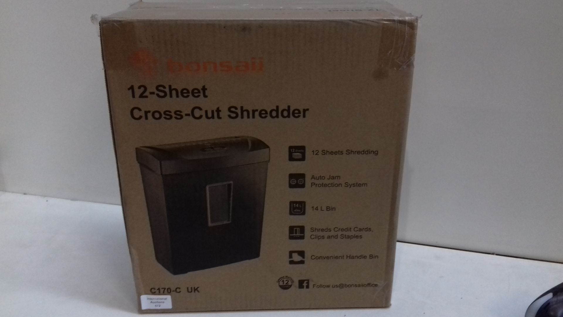 RRP £54.98 Bonsaii 12 Sheet Cross Cut Paper Shredder - Image 2 of 2