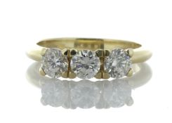 14ct Gold Three Stone Claw Set Diamond Ring 1.25 Carats - Valued by GIE £13,275.00 - 14ct Gold Three