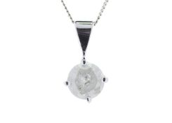 18ct White Gold Single Stone Prong Set Diamond Pendant 1.18 Carats - Valued by GIE £12,345.00 - A