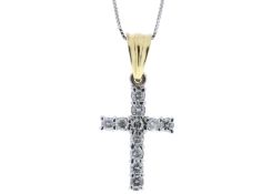 18ct White Gold Diamond Cross 0.50 Carats - Valued by GIE £11,845.00 - Eleven high quality round