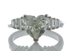 18ct White Gold Single Stone Heart Cut Diamond Ring (3.01) 3.54 Carats - Valued by GIE £105,210.00 -