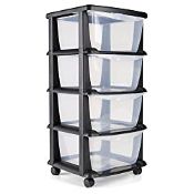 RRP £38.98 Plastic Storage Drawers on Wheels