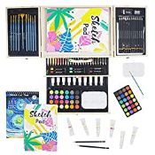 RRP £33.78 Conda Professional Art Set with Drawing Tools in Portable Wooden Case