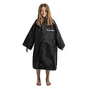 RRP £80.77 Frostfire Moonwrap Kids Waterproof Changing Robe - Black, Age 10 - 15