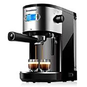 RRP £69.98 Bonsenkitchen 20 Bar Espresso Coffee Machine with Powerful Milk Frother Wand