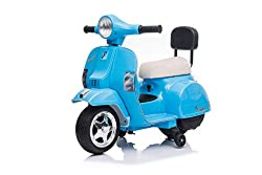 RRP £69.98 Vespa PX150 Licensed Ride On Scooter Bike with Training Wheels (BLUE