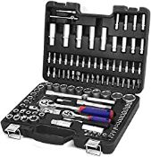 RRP £56.68 WORKPRO 108-Piece 1/4"&1/2" Drive Socket Set with Bits Set