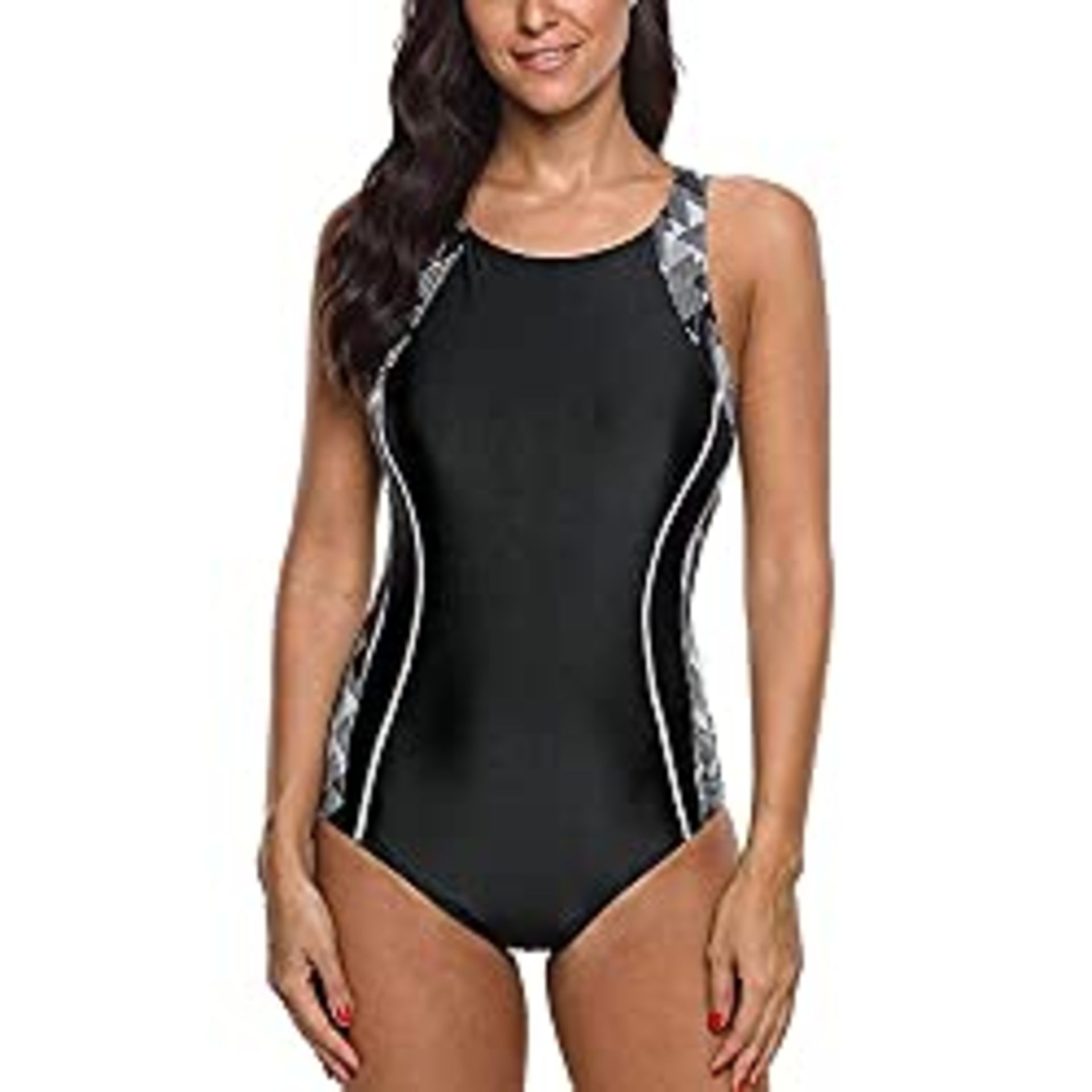 RRP Â£27.98 CharmLeaks Womens Racerback One Piece Padded Swimsuit Workout Swimming Costume