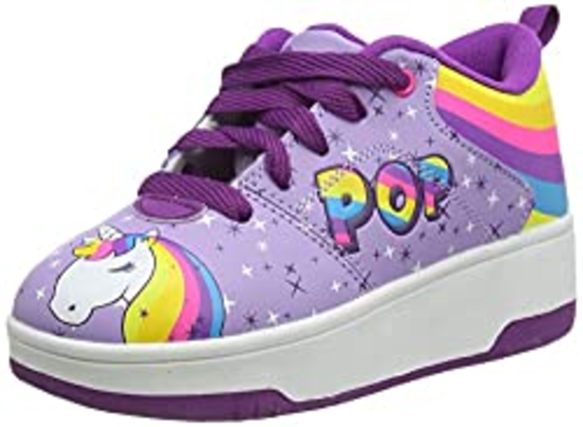 RRP £33.00 Heelys POP Strive Sneaker, Lilac Rainbow Unicorn, 1 UK