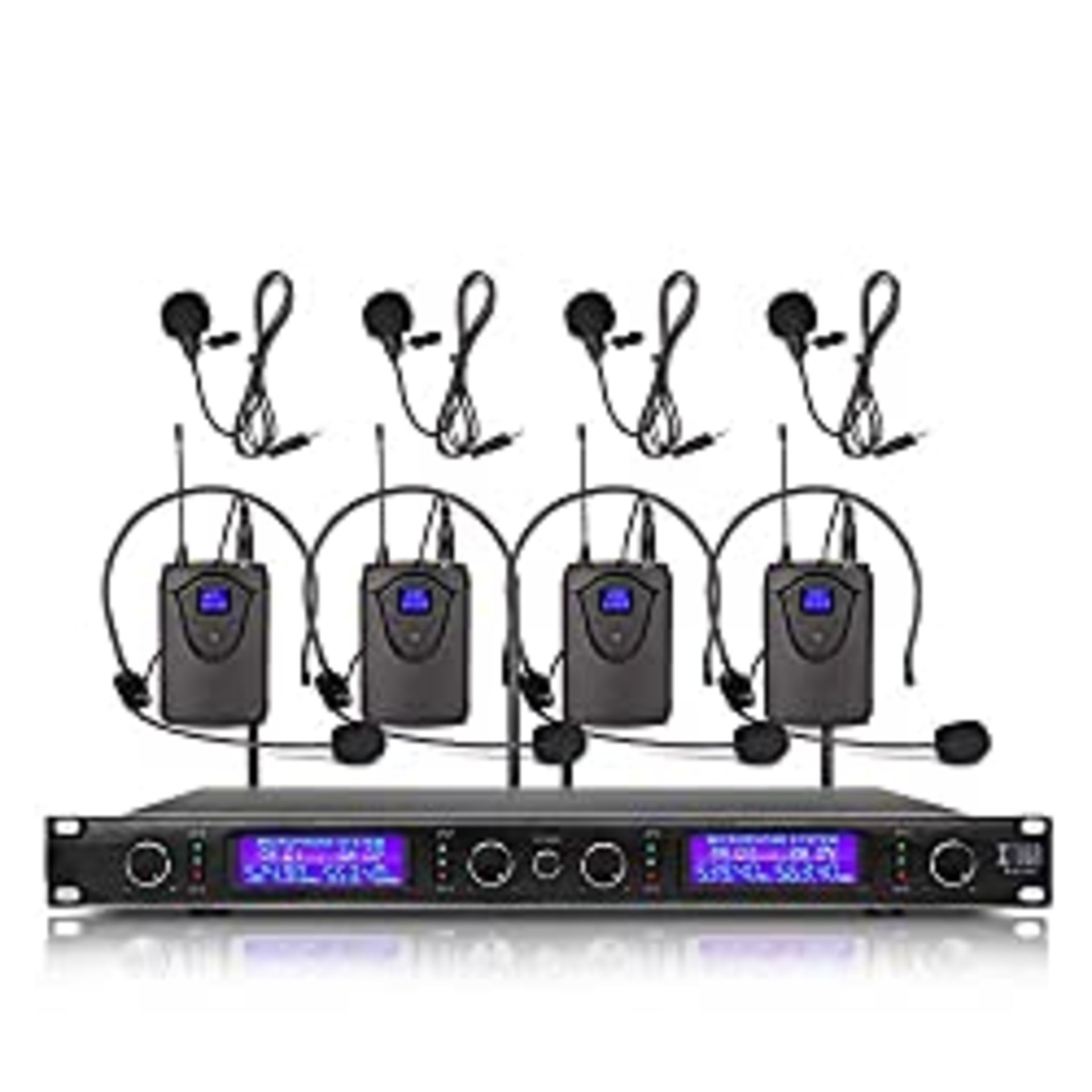 RRP £119.00 XTUGA EW240 UHF 4 Channel Wireless Microphone System