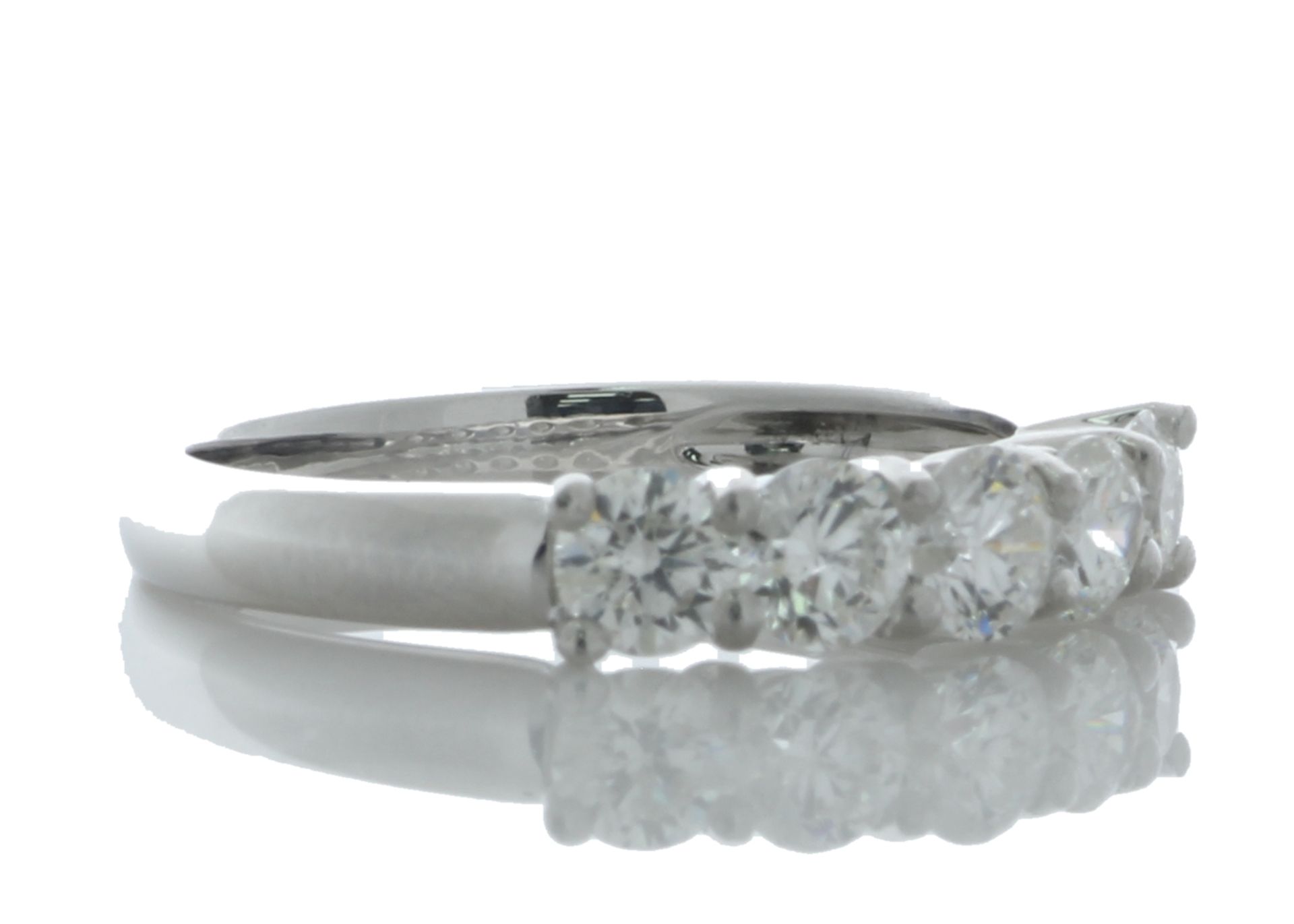 Platinum Claw Set five stone Diamond Ring 1.06 Carats - Valued by GIE £4,854.00 - Platinum Claw - Image 4 of 5