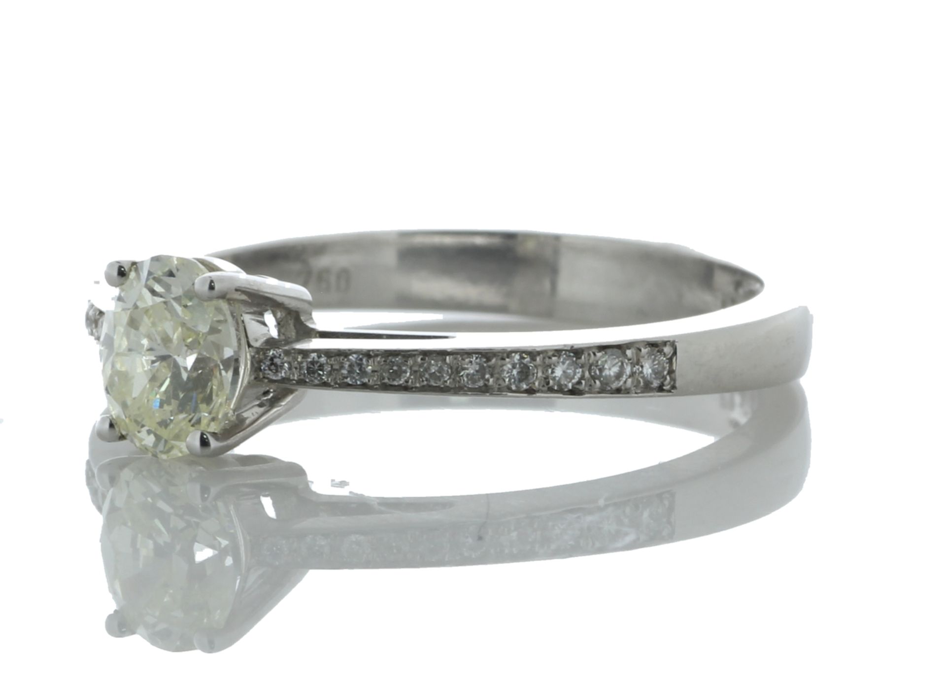 Platinum Single Stone Prong Set With Stone Set Shoulders Diamond Ring (0.50) 0.65 Carats - Valued by - Image 2 of 4