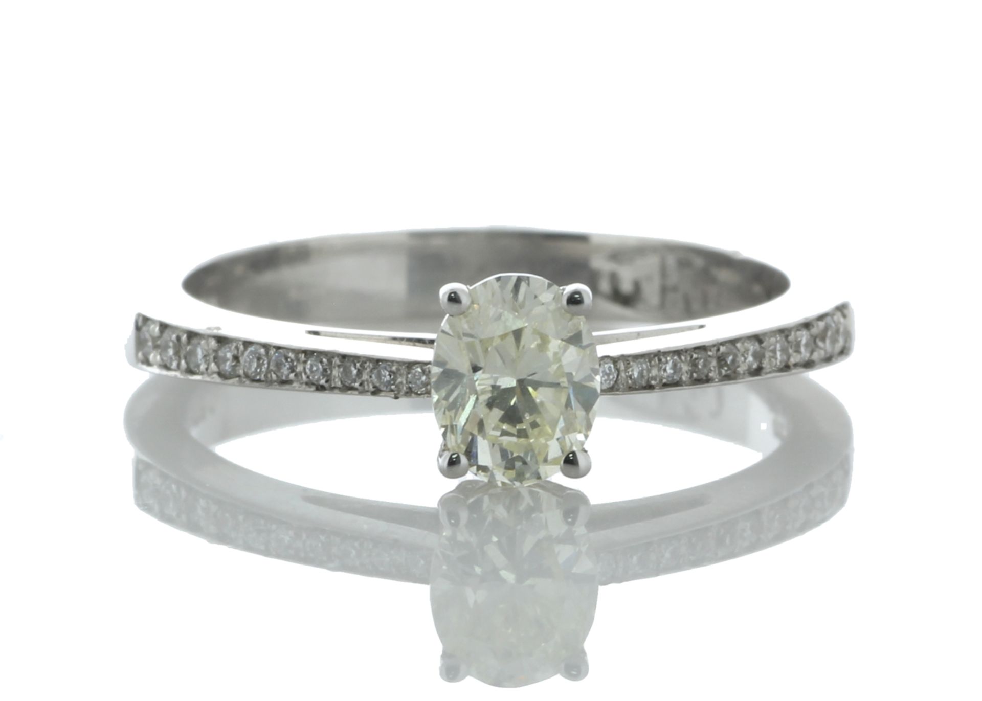 Platinum Single Stone Prong Set With Stone Set Shoulders Diamond Ring (0.50) 0.65 Carats - Valued by