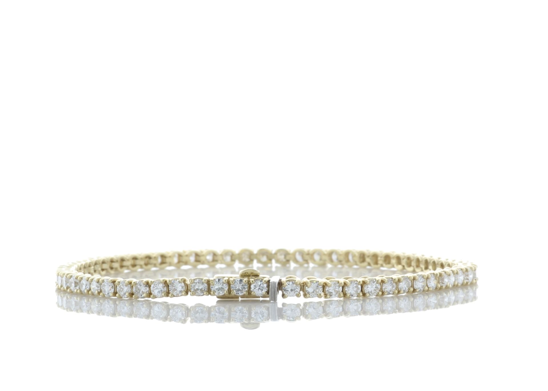 18ct Yellow Gold Tennis Diamond Bracelet 3.85 Carats - Valued by IDI - 18ct Yellow Gold Tennis - Image 2 of 5