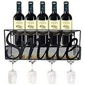 RRP £16.99 GUIFIER Wall Mounted Metal Wine Rack