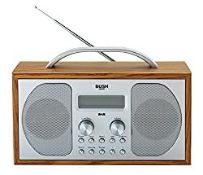 RRP £62.72 BUSH DAB/FM STEREO RADIO IN A WOODEN CABINET