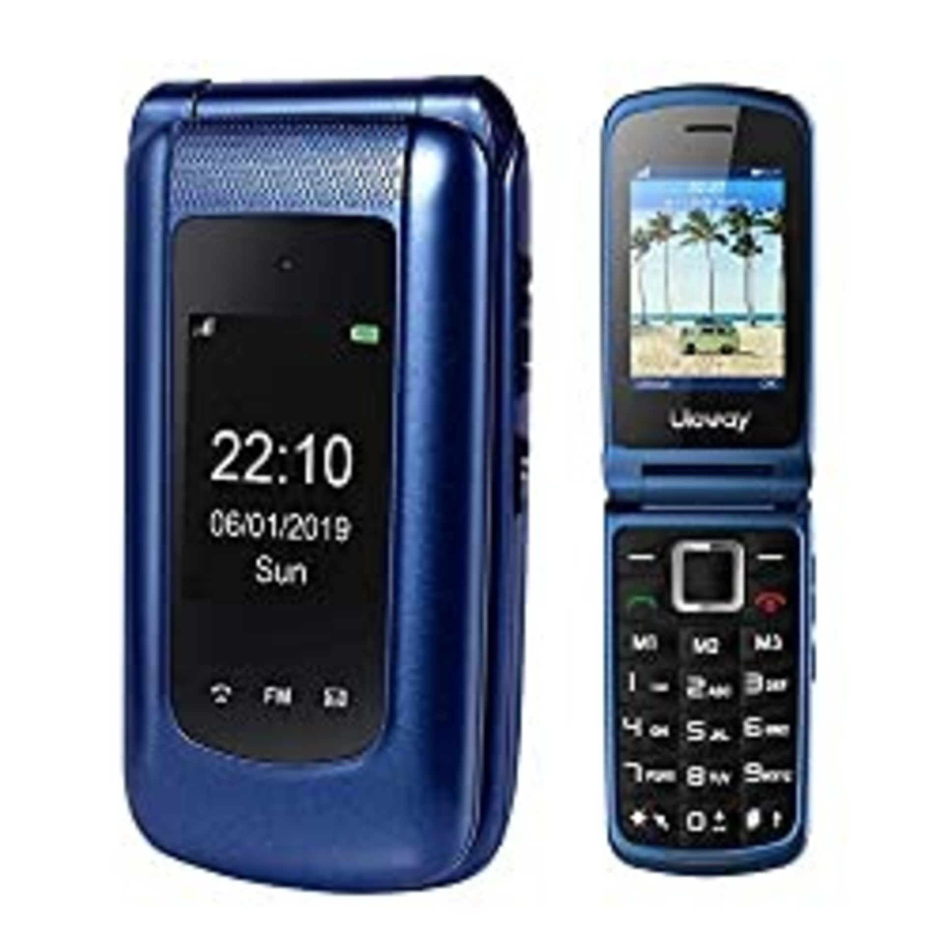 RRP £48.98 Uleway 3G Flip Phone Sim Free Clamshell Mobile Phone