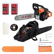 RRP £120.68 45cc 16" Petrol Chainsaw + 2 x Chains + More!