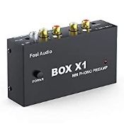 RRP £29.99 Fosi Audio Box X1 Phono Preamp for MM Turntable Mini