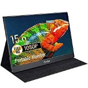 RRP £159.98 15.6 Inch Portable Monitor Upgraded FHD 1920 x 1080 External Monitor