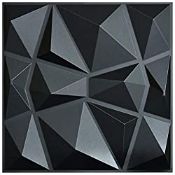 RRP £42.86 Art3d 3D Paneling Textured 3D Wall Design, Black Diamond,50 * 50cm (12 Pack)