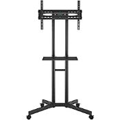 RRP £79.98 BONTEC Mobile TV Stand on Wheels for 32-85 inch LCD LED OLED Flat Curved TVs