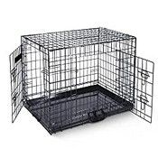 RRP £59.90 36in Dog Cage Crate Pet Black Metal Folding Cage with 2 Doors