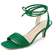 RRP £30.48 Allegra K Women's Open Toe Lace Up Stiletto Heels Sandals