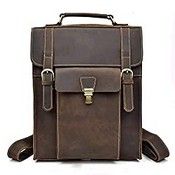 RRP £111.32 Men's Vintage Leather Backpack School Daypack 14" Laptop Rucksack (Dark Brown)