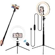 RRP £18.98 10'' Makeup Ring Light with Tripod Stand and Phone Holder