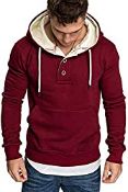 RRP £21.66 Mens Hoodies Long Sleeve Fleece Sweatshirt Plain Hoody