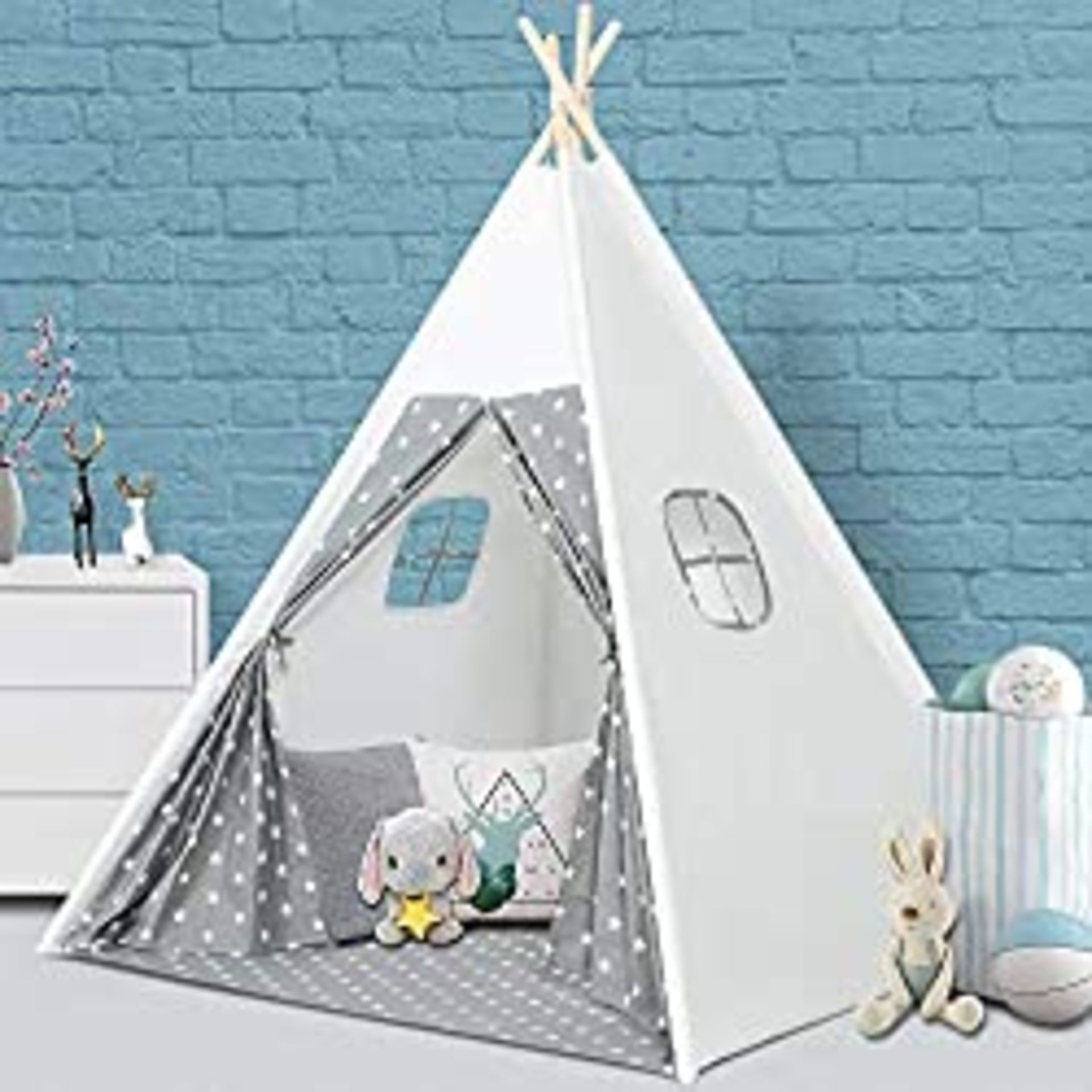 RRP £43.99 Wilwolfer Teepee Tent for Kids Foldable Children Play