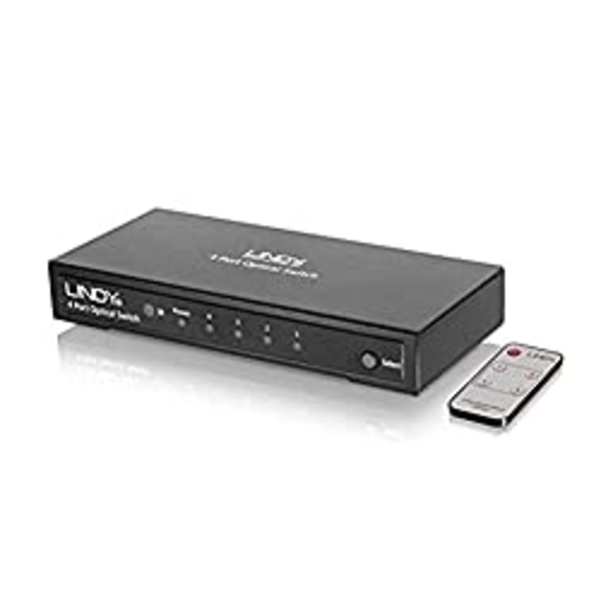 RRP £9.98 LINDY 70435 4 Port Optical Audio Switch, black