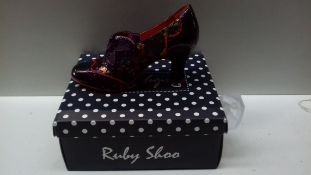 RRP £30.00 Ruby Shoo Daisy Purple Lace Up Vintage Style Shoe UK4