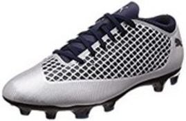 RRP £32.34 PUMA Future 2.4 Hard Ground Men's Football Boots-Silver-8.5