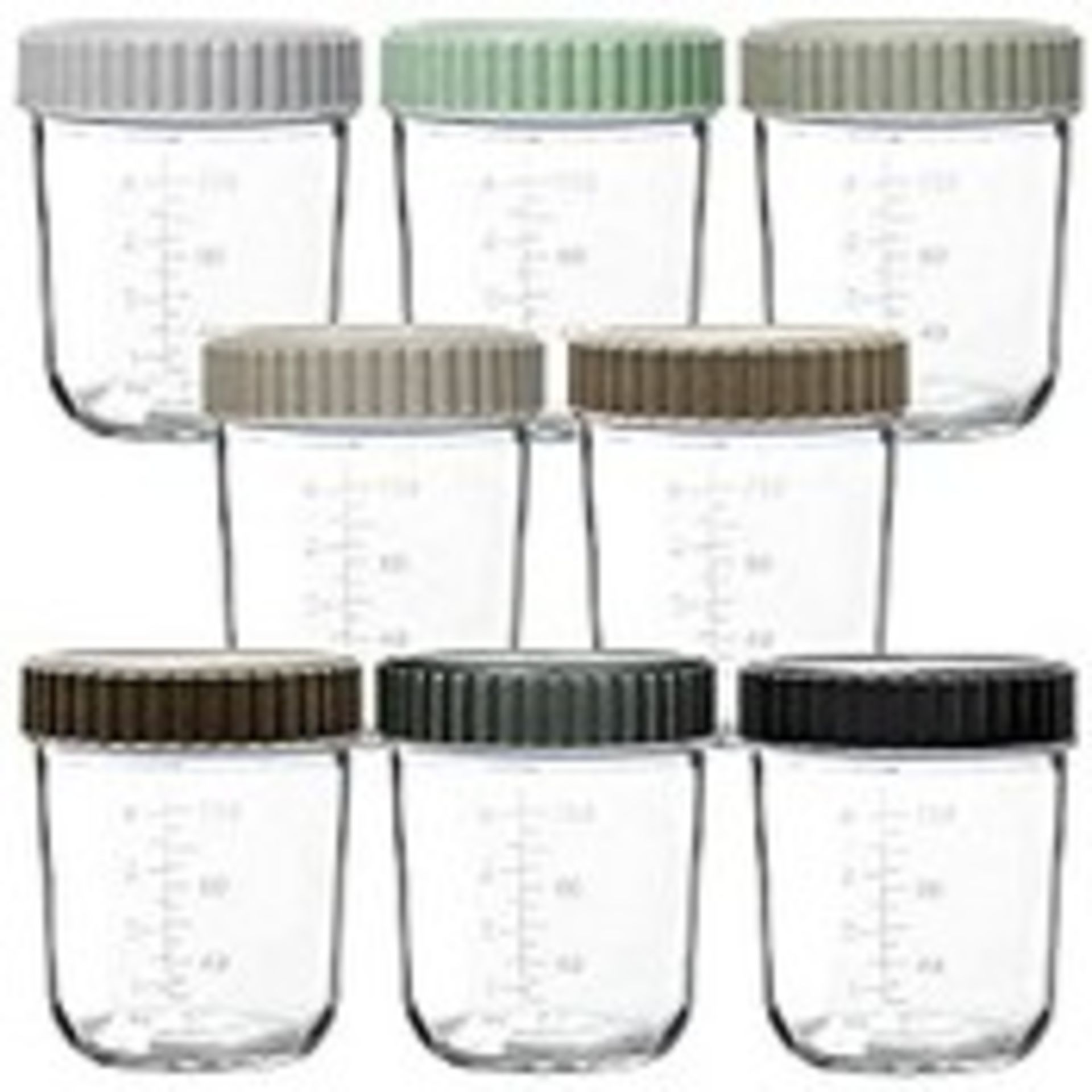 RRP £18.98 Youngever 8 Pack 180ML Glass Baby Food Storage