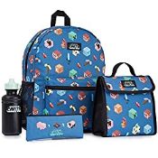 RRP £23.98 Minecraft Backpack Kids School Bag Set with Lunch Bag and Pencil Case (Blue)