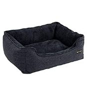 RRP £41.35 FEANDREA Dog Bed, Removable Cover, 90 x 75 x 25 cm, Dark Grey PGW011G01