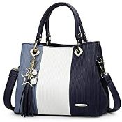 RRP œ39.76 Handbag for Women with Shoulder Strap (B-Light Blue/ White/ Dark Blue)