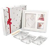 RRP œ15.34 NATEE Baby Handprint and Footprint Keepsake Kit Frame