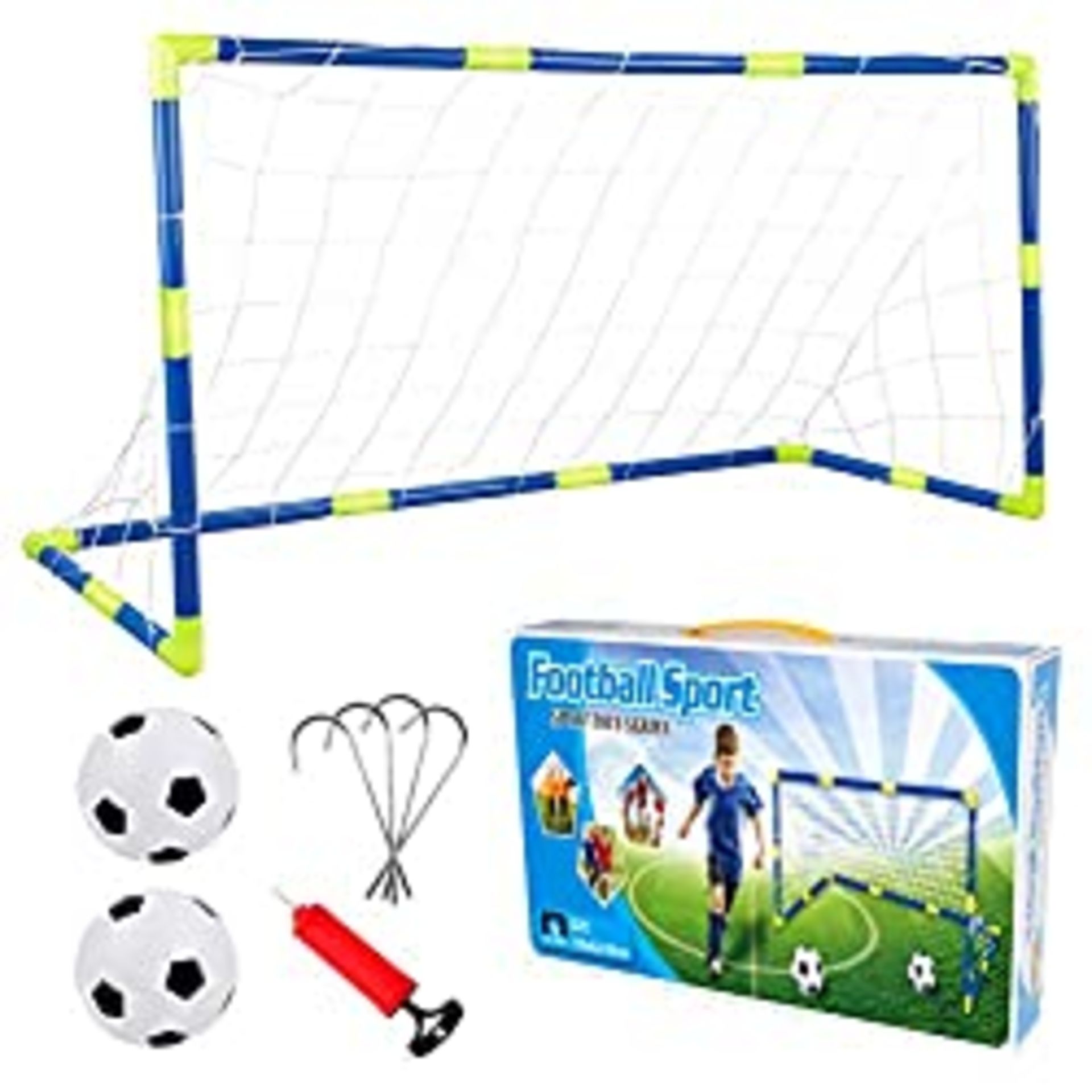 RRP £16.79 Football Goal Post Net With Pump Toy Indoor Outdoor