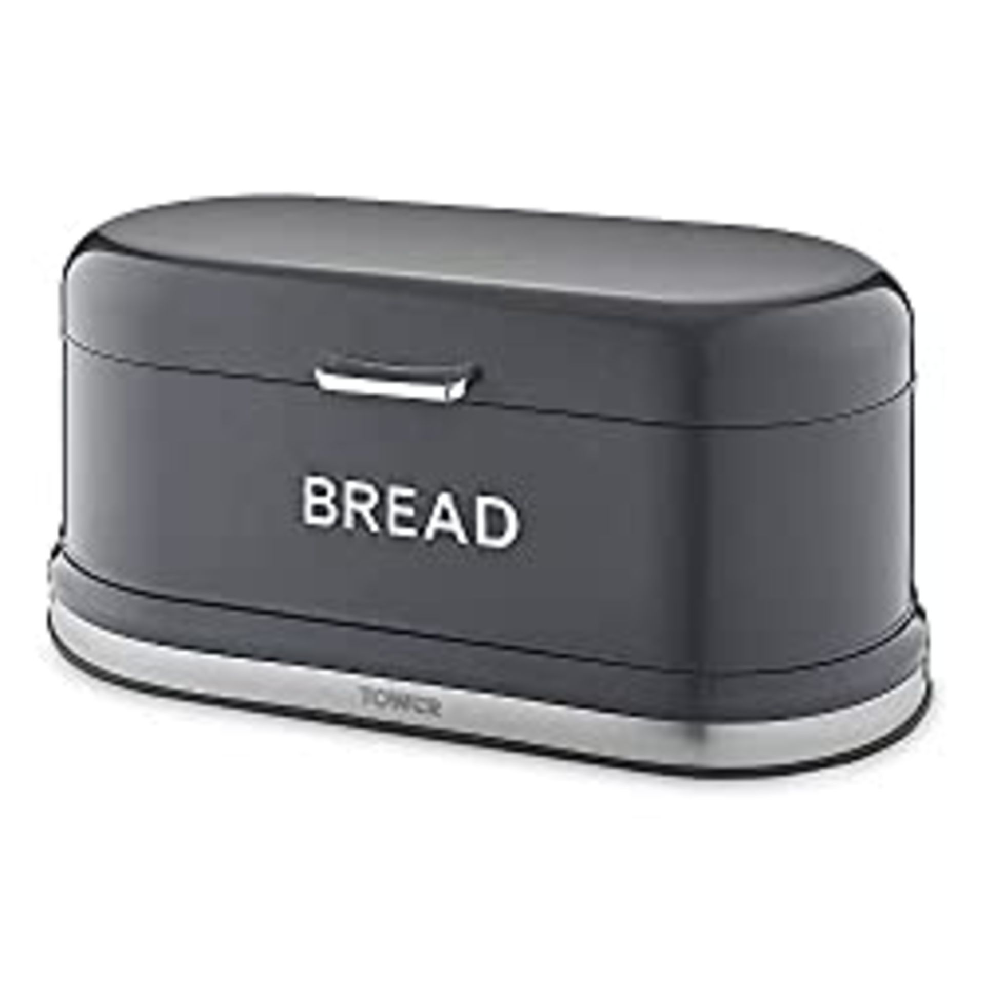 RRP £34.94 Tower T826170GRP Belle Bread Bin with Embossed Chrome Lettering