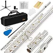 RRP £115.72 Eastar Open/Close Hole C Flute 16 Keys Silver Plated