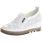 RRP £32.90 ANUFER Women's Wedge Sneakers Breathable Hollowed Slip-On